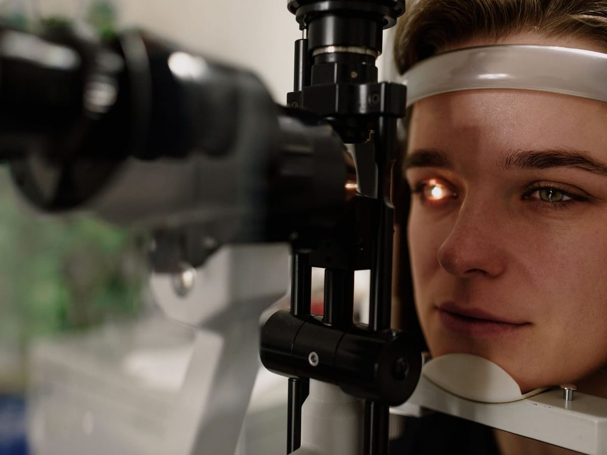 Slit-lamp eye examination in our lab
