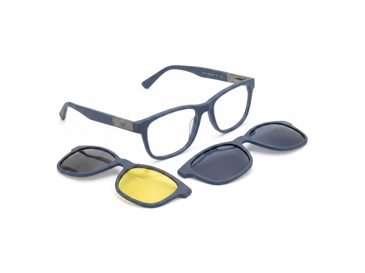 Coco Man 4-in-1 Magnetic Clip-On Set — Matte Blue — Specialized Frames in Matte Blue