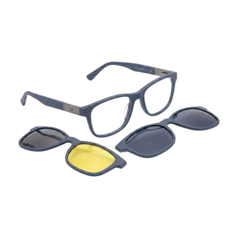 Coco Man 4-in-1 Magnetic Clip-On Set — Matte Blue — Specialized Frames in Matte Blue