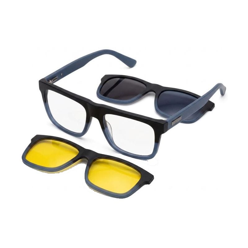 Coco Man 4-in-1 Magnetic Clip-On Set — Matte Blue + Matte Black — Specialized Frames in Matte Blue + Matte Black