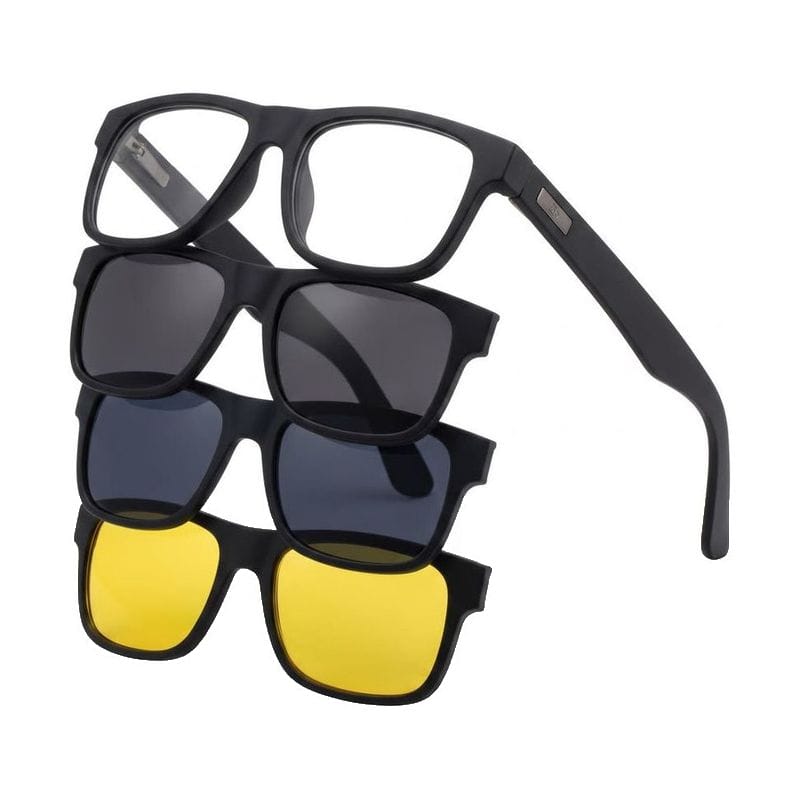 Coco Man 4-in-1 Magnetic Clip-On Set — Matte Black — Specialized Frames in Matte Black