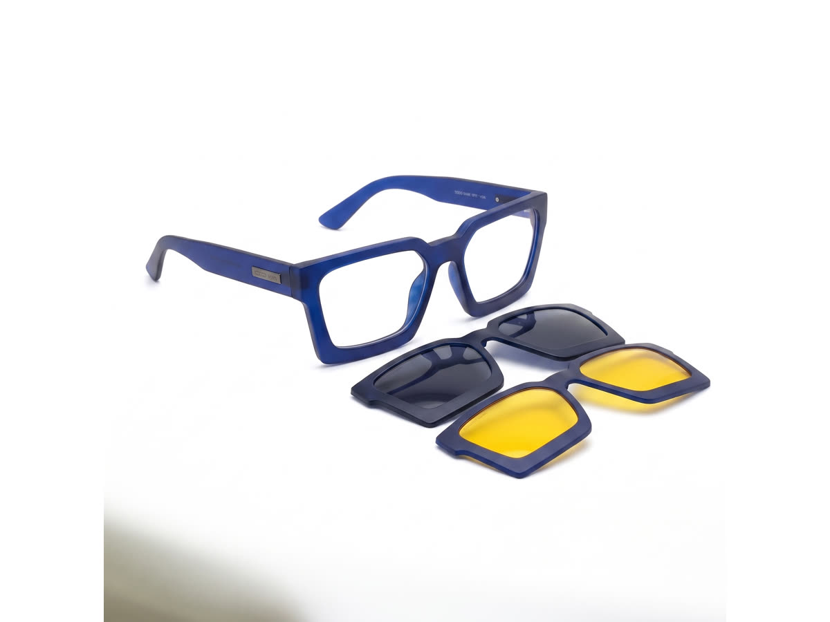 Coco Man 4-in-1 Magnetic Clip-On Set — Matte Royal Blue — Specialized Frames in Matte Royal Blue