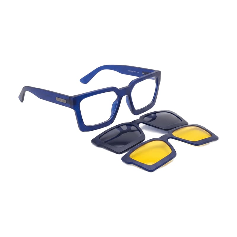Coco Man 4-in-1 Magnetic Clip-On Set — Matte Royal Blue — Specialized Frames in Matte Royal Blue