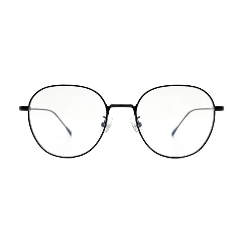 Women's Slim Round Metal Frame — Black — Eyeglasses in Black