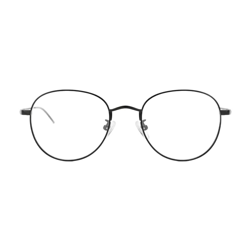 Women's Slim Round Metal Frame — Gloss Black — Eyeglasses in Gloss Black