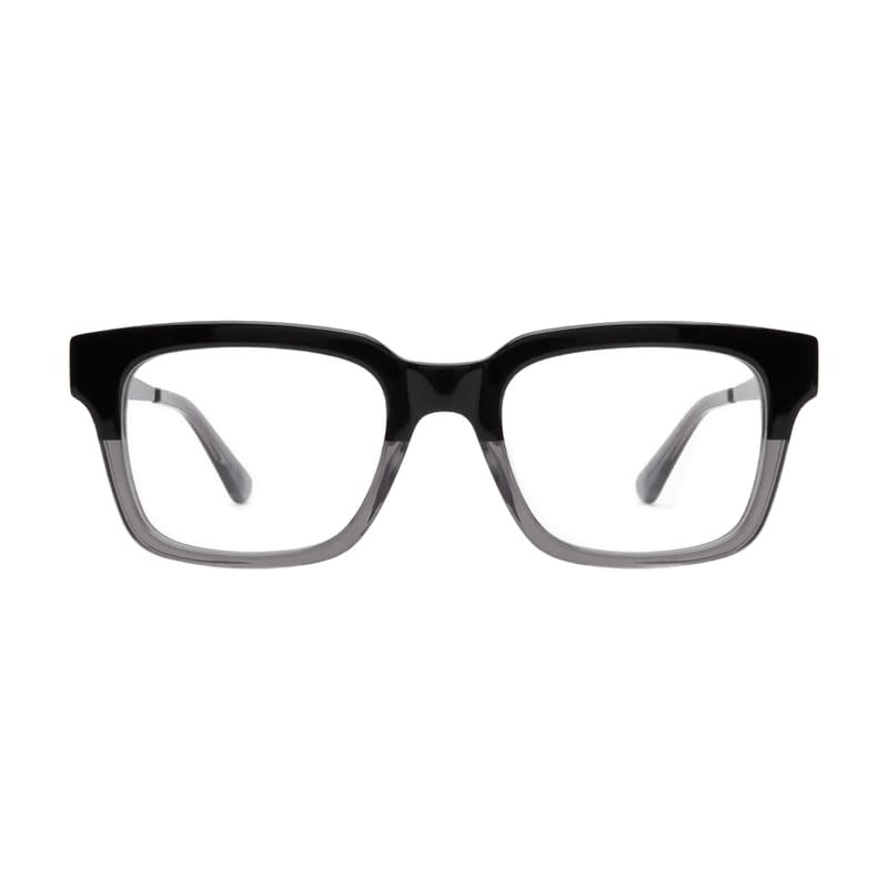 Men's Bold flat-top square acetate — Gloss Grey + Black (202413) — Eyeglasses in Gloss Grey + Black