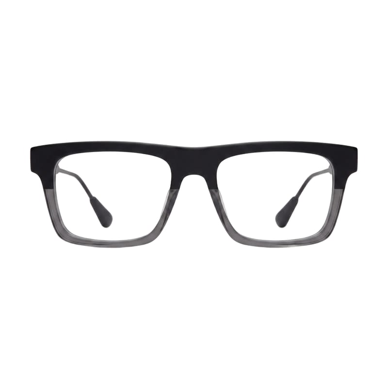 Men's Bold flat-top square acetate — Matte Grey + Black (202413) — Eyeglasses in Matte Grey + Black