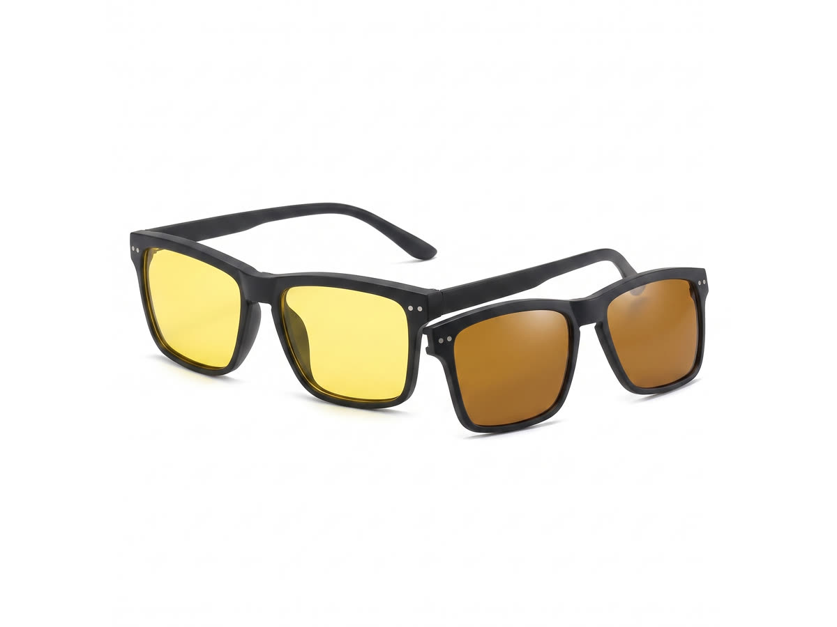 Night-Driving Glasses with Magnetic Clip-On — Black — Specialized Frames in Black