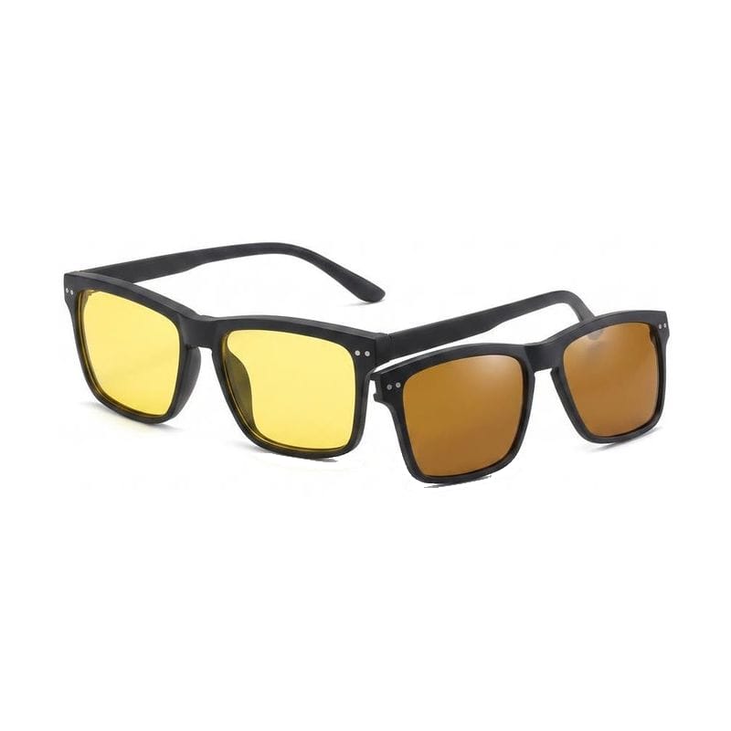 Night-Driving Glasses with Magnetic Clip-On — Black — Specialized Frames in Black
