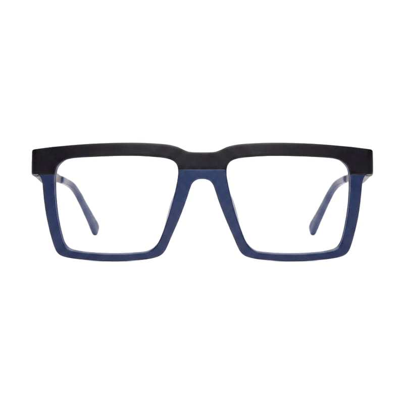 Men's Bold flat-top square acetate — Matte Blue + Purple — Eyeglasses in Matte Blue + Purple