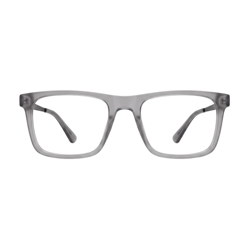 Men's Bold flat-top square acetate — Translucent Matte Grey — Eyeglasses in Translucent Matte Grey