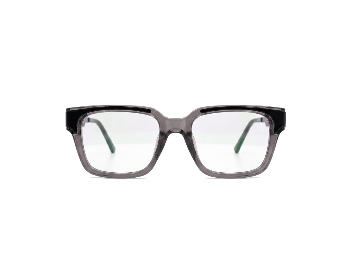 Men's Bold flat-top square acetate — Gloss Grey + Black (202411) — Eyeglasses in Gloss Grey + Black