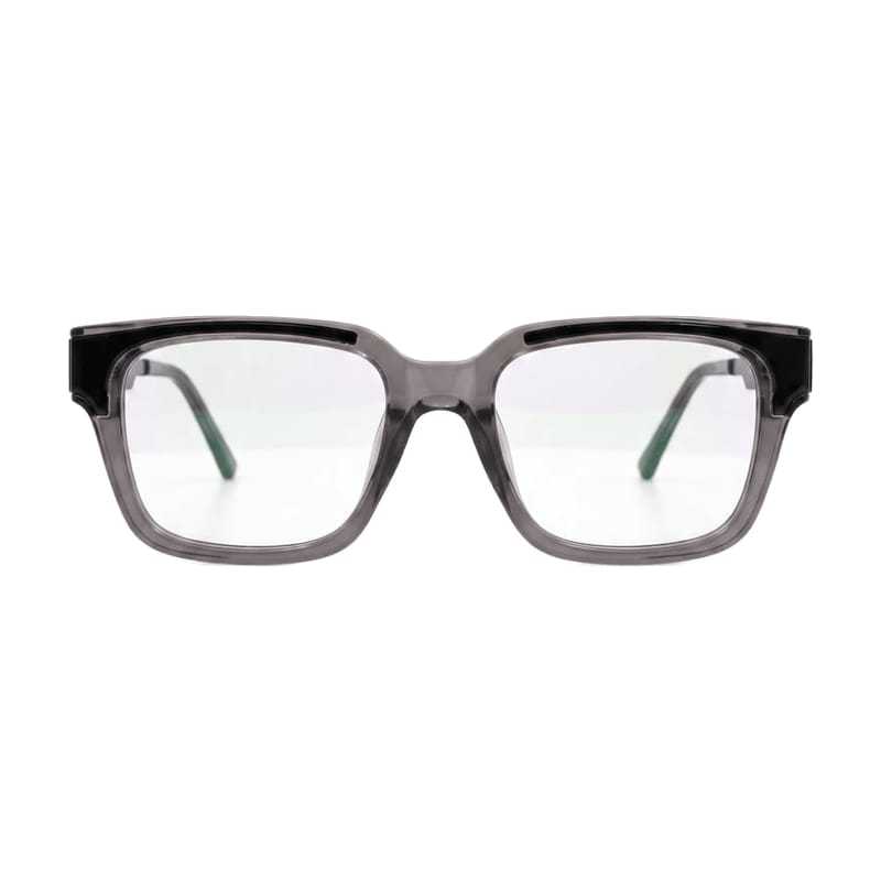 Men's Bold flat-top square acetate — Gloss Grey + Black (202411) — Eyeglasses in Gloss Grey + Black