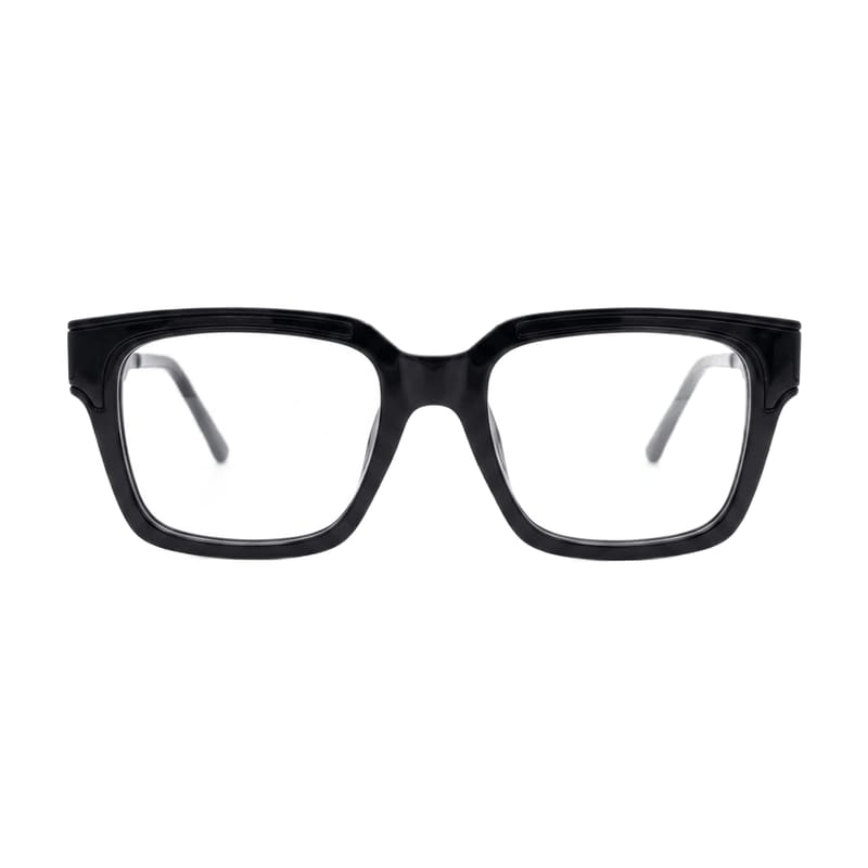 Men's Bold flat-top square acetate — Gloss Black (202411) — Eyeglasses in Gloss Black