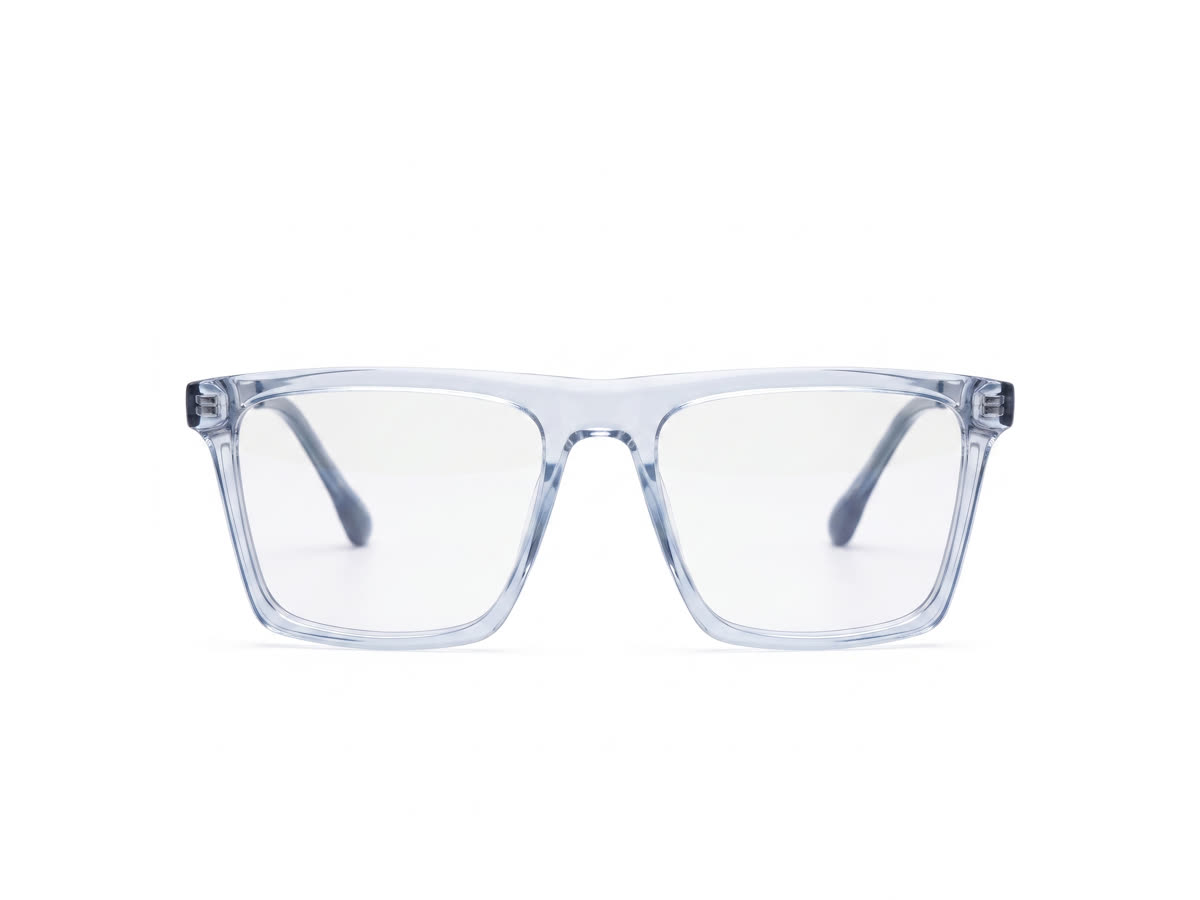 Men's Rectangular crystal acetate — Transparent Blue — Eyeglasses in Transparent Blue