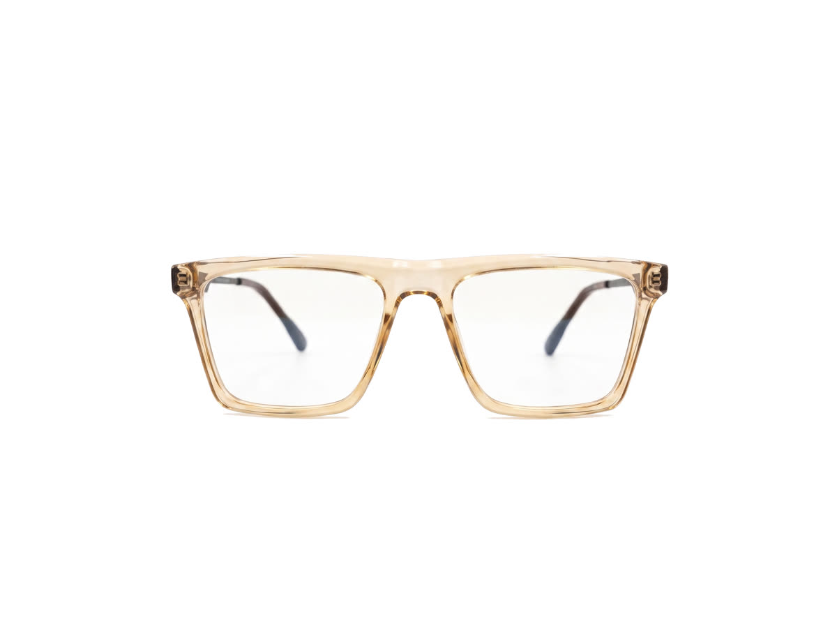 Men's Rectangular crystal acetate — Clear Honey — Eyeglasses in Clear Honey