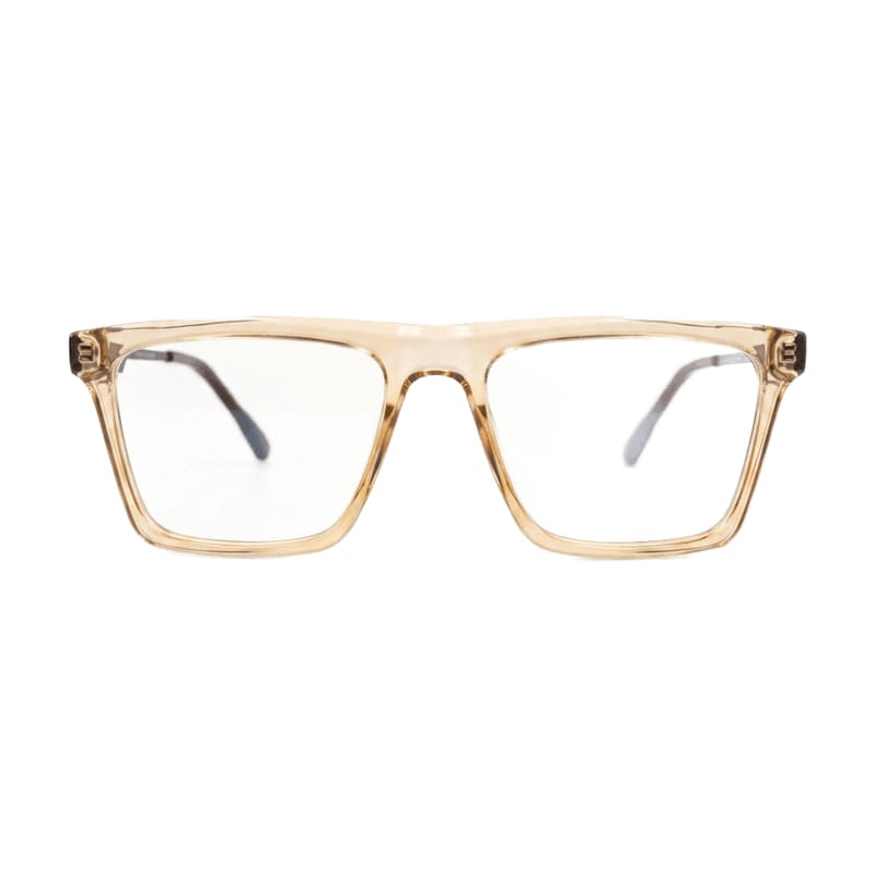 Men's Rectangular crystal acetate — Clear Honey — Eyeglasses in Clear Honey