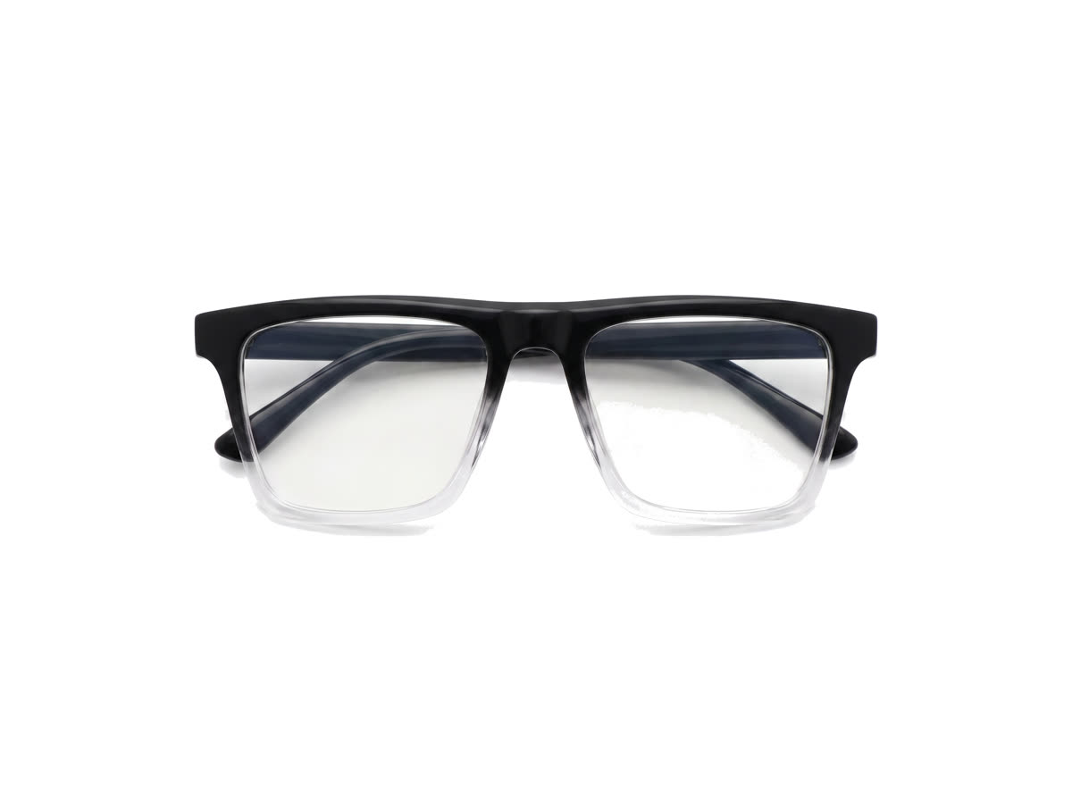 Men's Rectangular crystal acetate — Black + Transparent — Eyeglasses in Black + Transparent