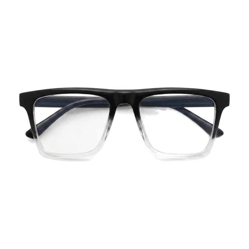 Men's Rectangular crystal acetate — Black + Transparent — Eyeglasses in Black + Transparent