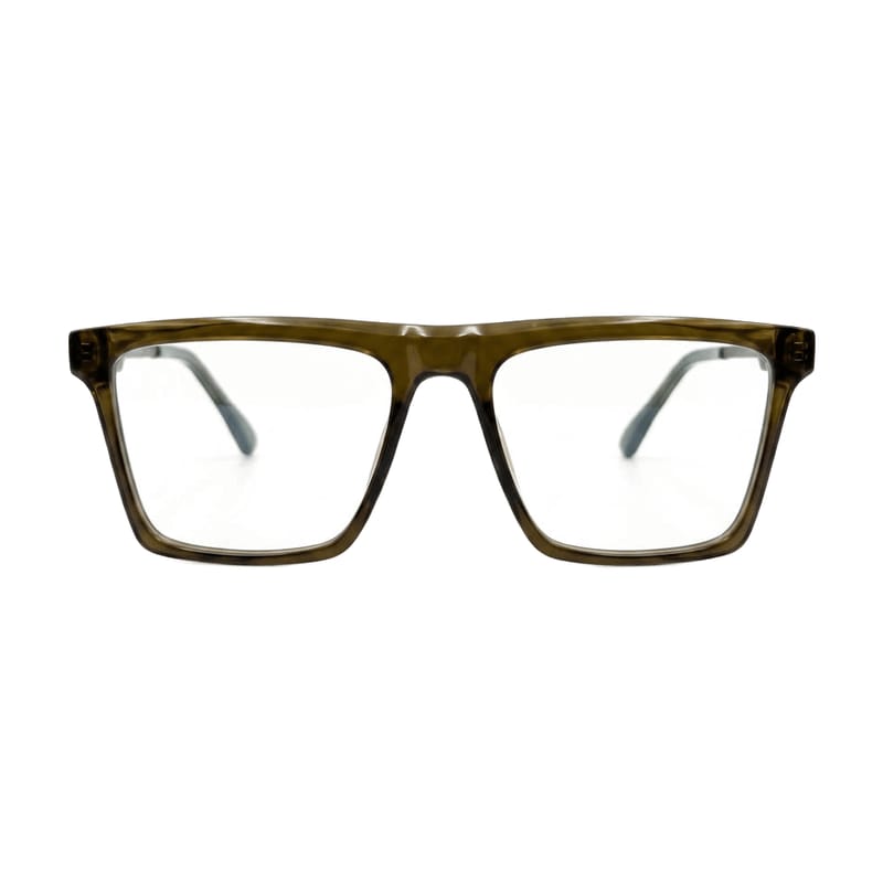 Men's Rectangular crystal acetate — Dark Olive — Eyeglasses in Dark Olive