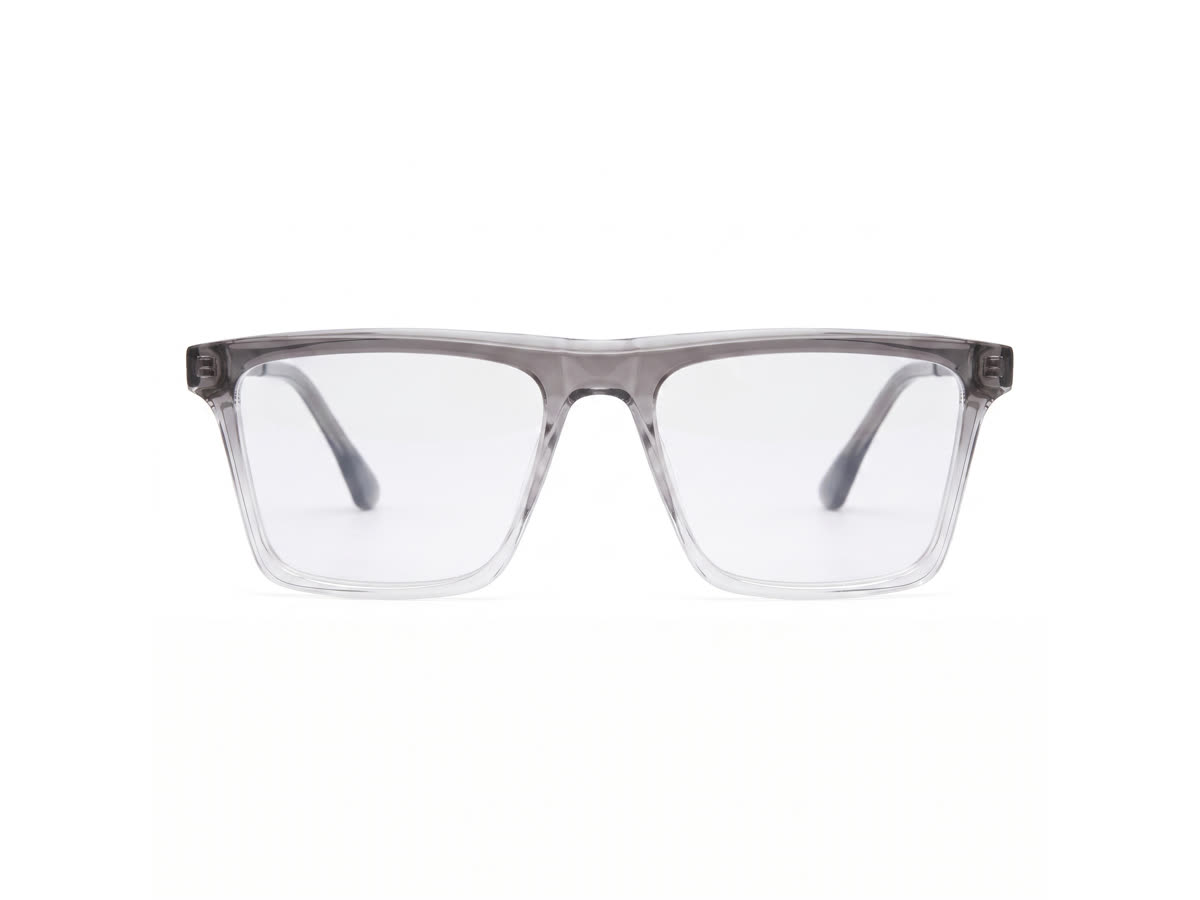 Men's Rectangular crystal acetate — Grey + Transparent — Eyeglasses in Grey + Transparent