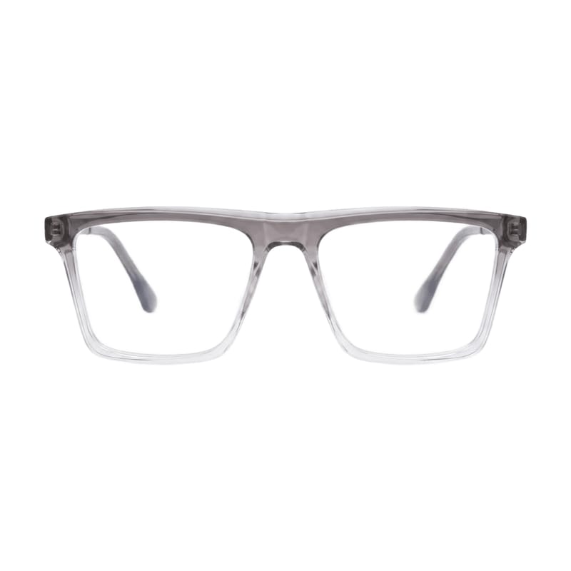 Men's Rectangular crystal acetate — Grey + Transparent — Eyeglasses in Grey + Transparent