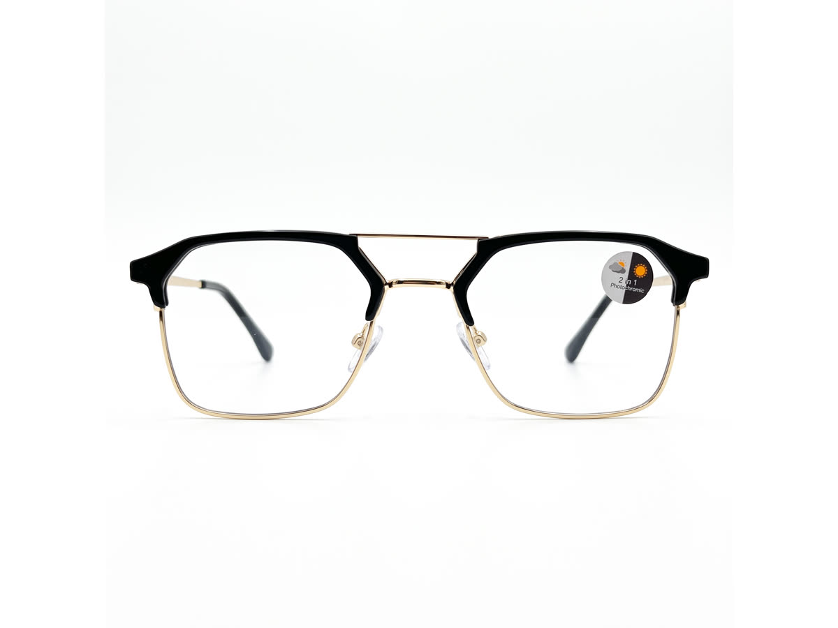 Specialized Frame — Double-Bridge Clubmaster · Black + Golden — Specialized Frames in Black + Golden, Acetate