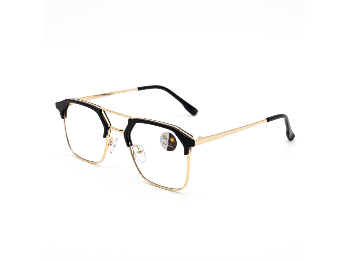 Specialized Frame — Double-Bridge Clubmaster · Black + Golden — Specialized Frames in Black + Golden