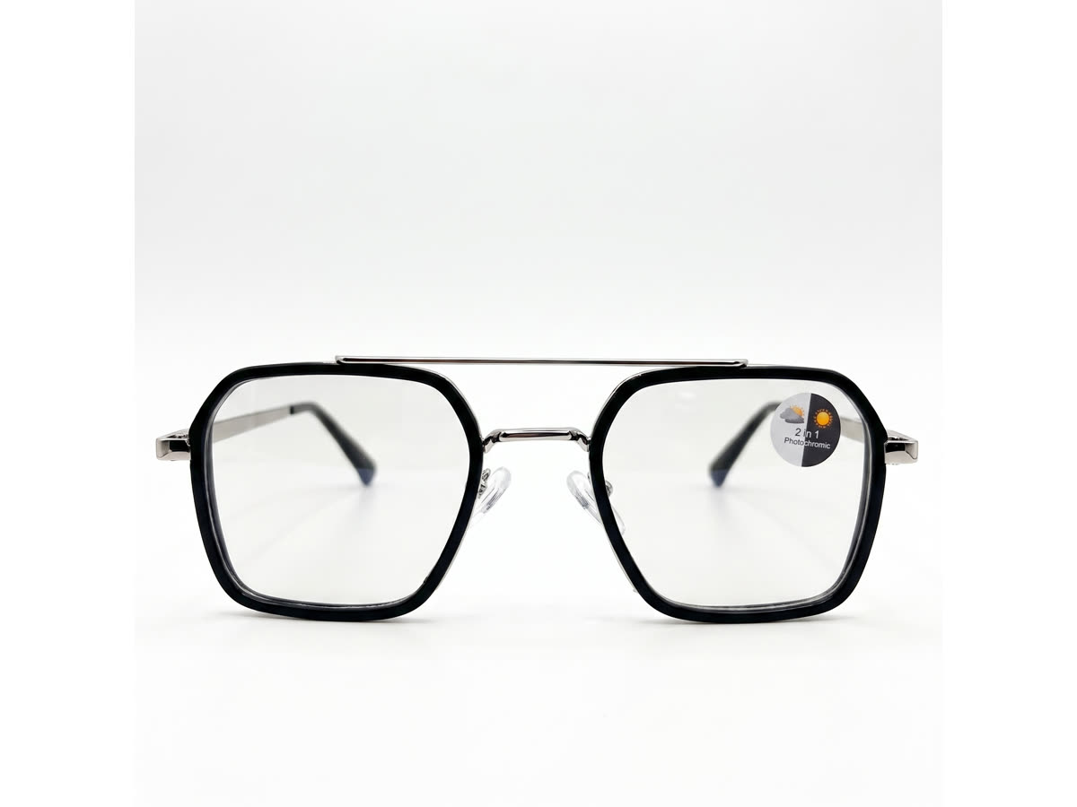 Specialized Frame — Geometric Double-Bridge · Silver + Matte Black — Specialized Frames in Silver + Matte Black, Metal