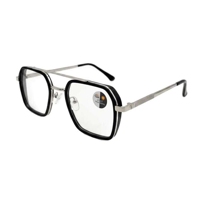 Specialized Frame — Geometric Double-Bridge · Silver + Matte Black — Specialized Frames in Silver + Matte Black