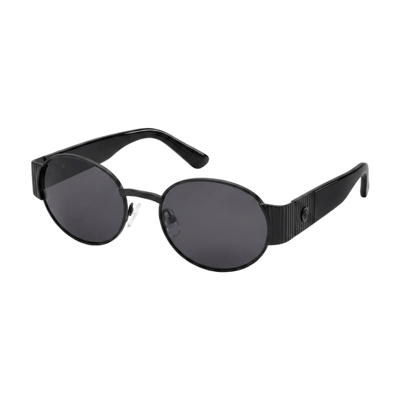 Unisex Oval Metal Sunglasses — Matte Black · Black Tint — Sunglasses in Matte Black