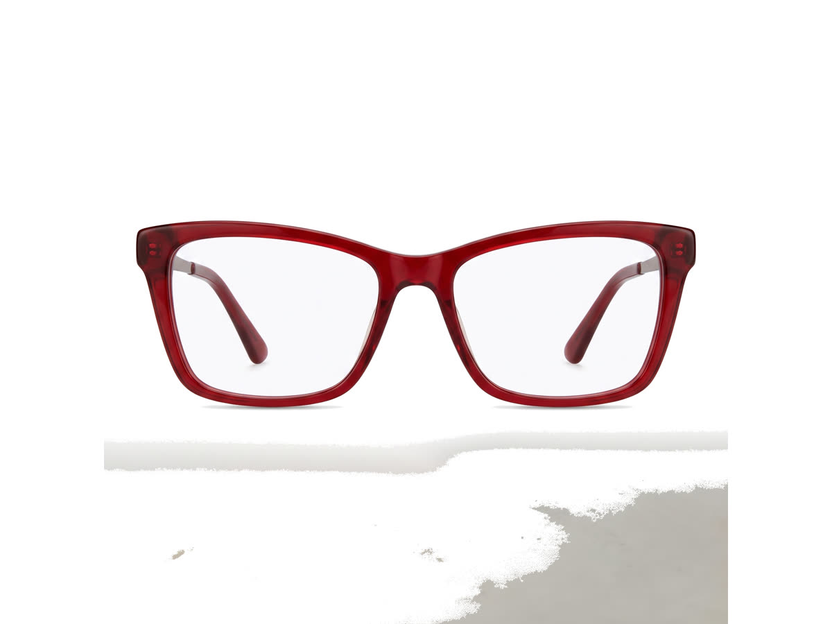 Women's Squared Cat-Eye Acetate Frame — Red — Eyeglasses in Red