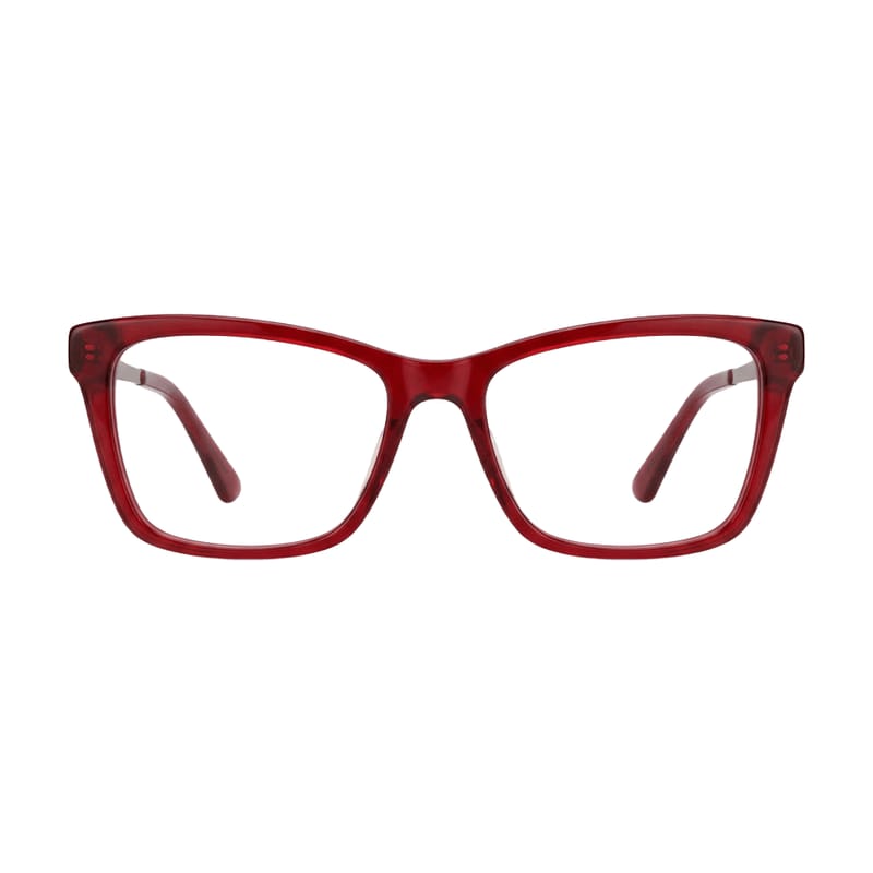 Women's Squared Cat-Eye Acetate Frame — Red — Eyeglasses in Red