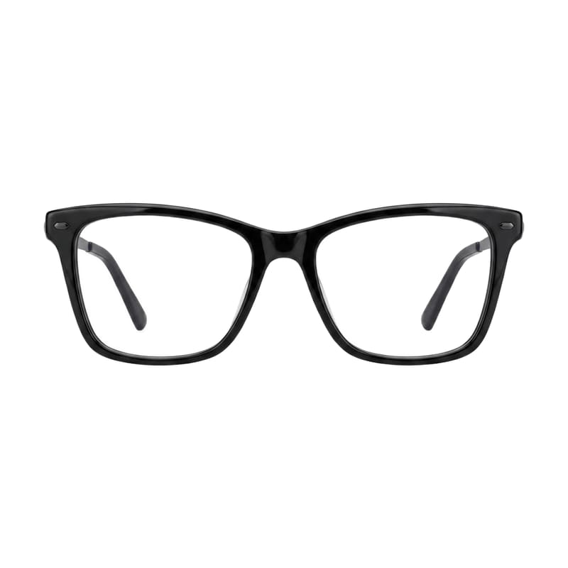 Women's Squared Cat-Eye Acetate Frame — Black — Eyeglasses in Black