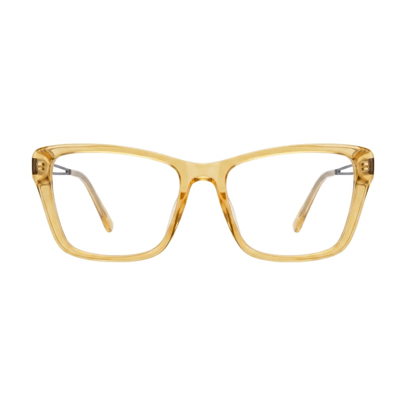 Women's Squared Cat-Eye Acetate Frame — Translucent Yellow — Eyeglasses in Translucent Yellow