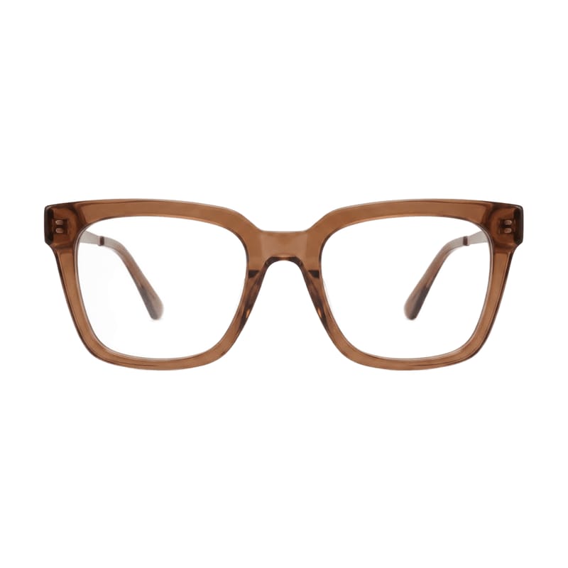 Women's Squared Cat-Eye Acetate Frame — Translucent Brown — Eyeglasses in Translucent Brown