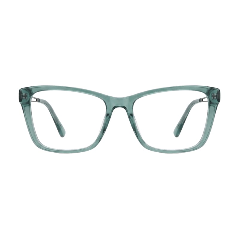 Women's Squared Cat-Eye Acetate Frame — Translucent Green — Eyeglasses in Translucent Green