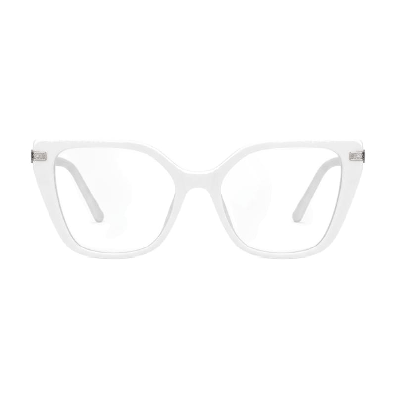 Women's Upswept Cat-Eye Acetate Frame — White — Eyeglasses in White