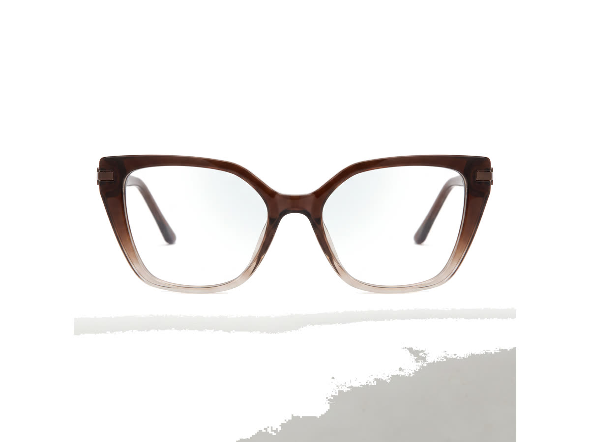 Women's Upswept Cat-Eye Acetate Frame — Teal Brown — Eyeglasses in Teal Brown
