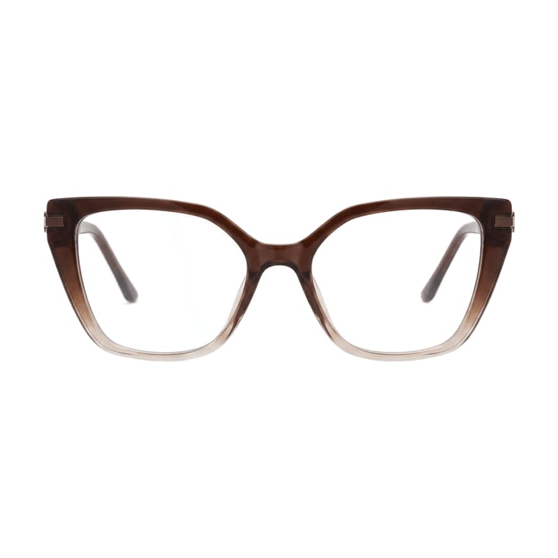 Women's Upswept Cat-Eye Acetate Frame — Teal Brown — Eyeglasses in Teal Brown