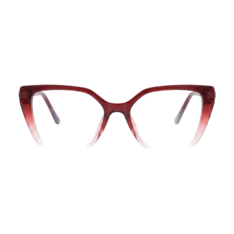 Women's Upswept Cat-Eye Acetate Frame — Maroon — Eyeglasses in Maroon