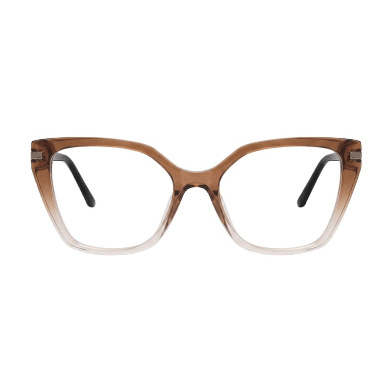 Women's Upswept Cat-Eye Acetate Frame — Translucent Brown — Eyeglasses in Translucent Brown