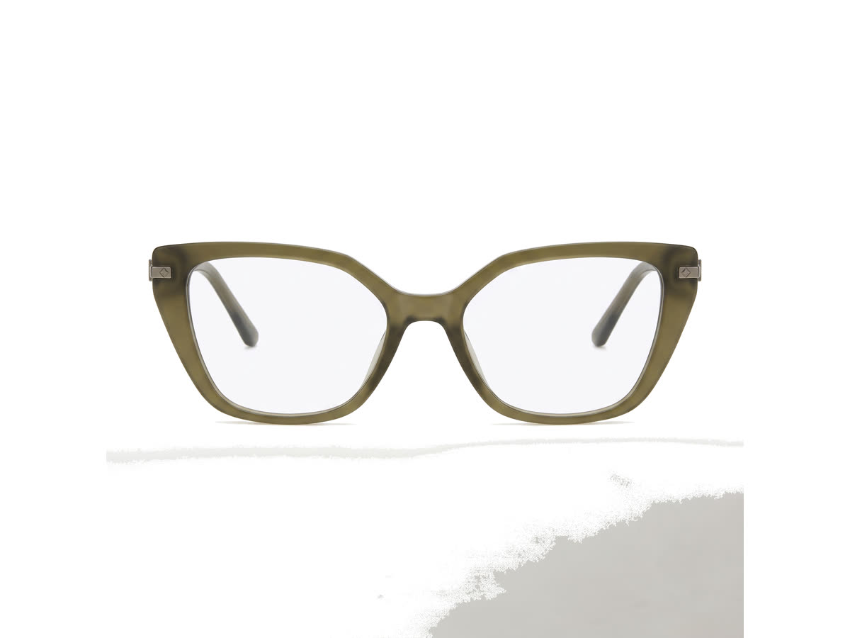 Women's Upswept Cat-Eye Acetate Frame — Matte Green — Eyeglasses in Matte Green