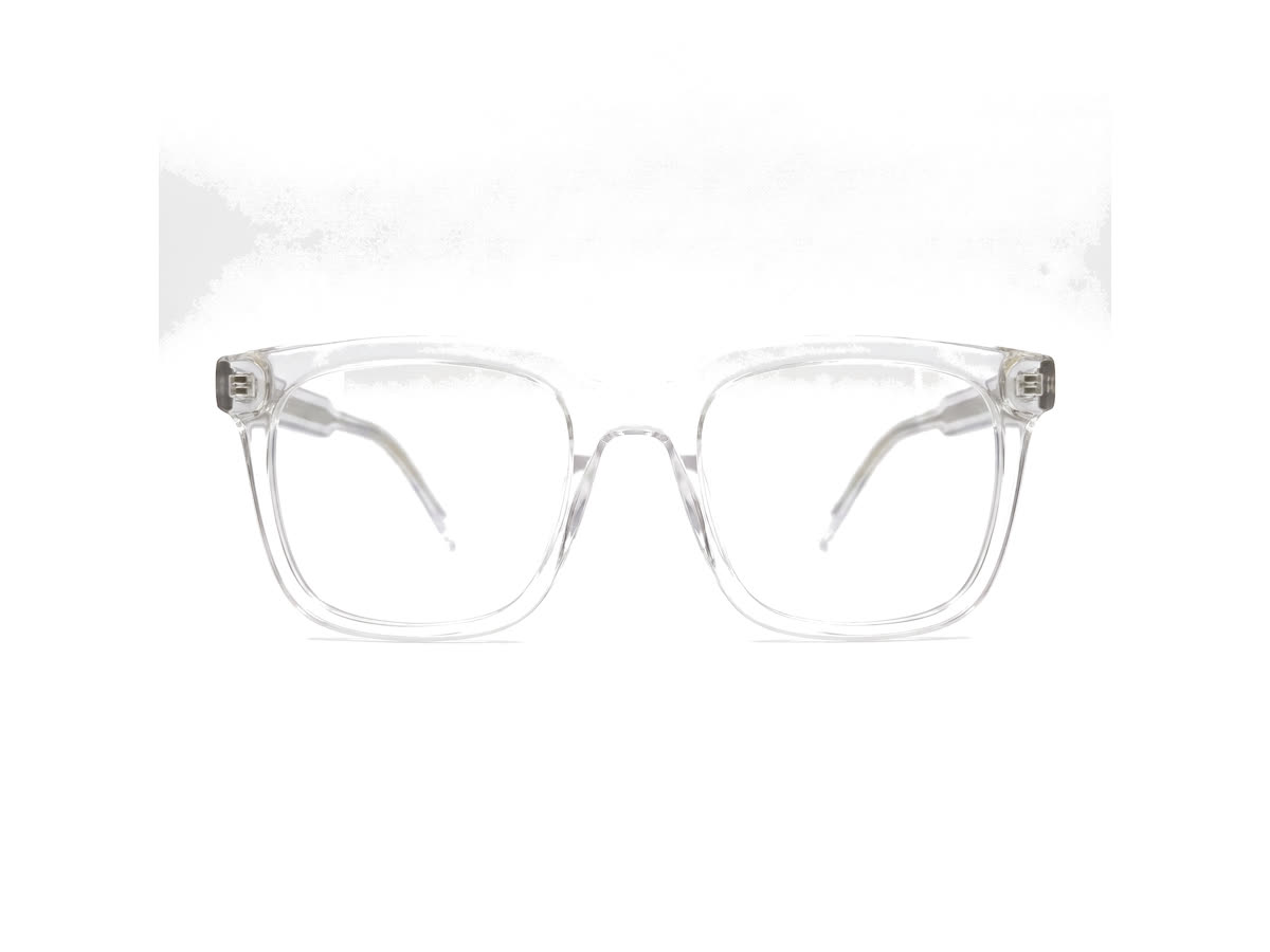 Women's Bold Square Acetate Frame — Translucent — Eyeglasses in Translucent