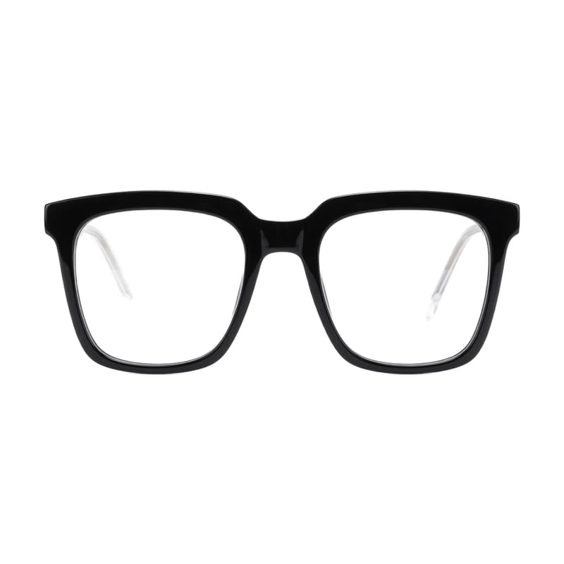 Women's Bold Square Acetate Frame — Gloss Black — Eyeglasses in Gloss Black