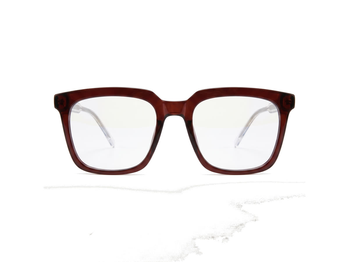 Women's Bold Square Acetate Frame — Ruby Brown — Eyeglasses in Ruby Brown