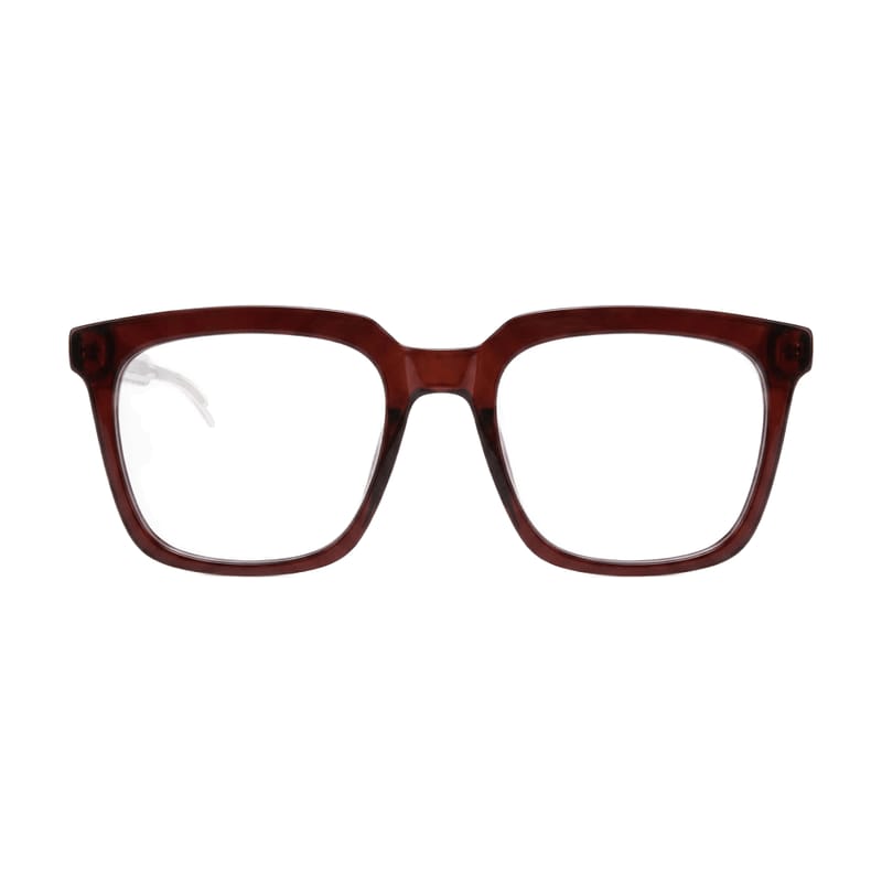 Women's Bold Square Acetate Frame — Ruby Brown — Eyeglasses in Ruby Brown
