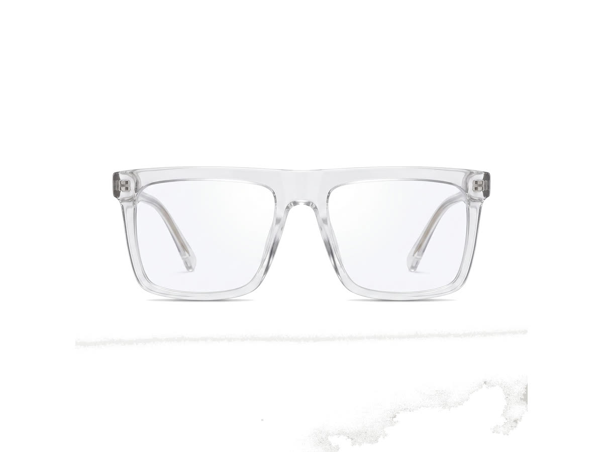 Women's Flat-Top Rectangle Acetate Frame — Crystal — Eyeglasses in Crystal