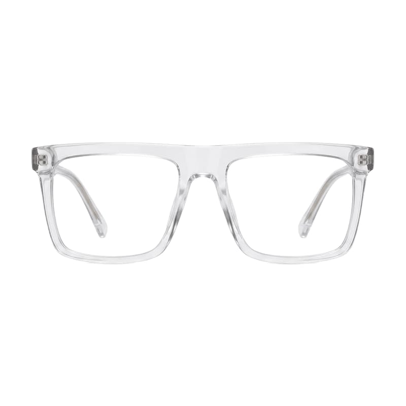 Women's Flat-Top Rectangle Acetate Frame — Crystal — Eyeglasses in Crystal