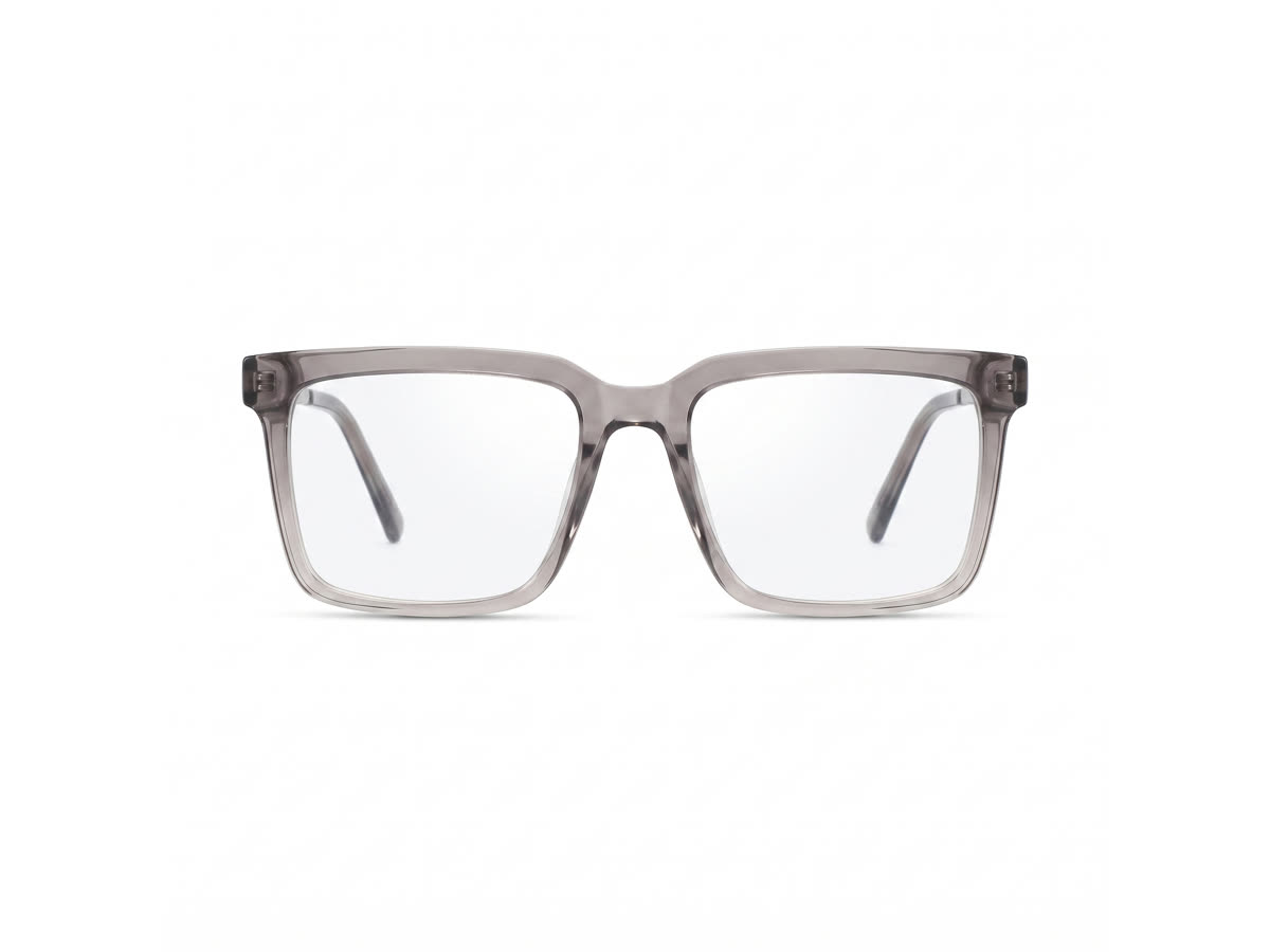 Women's Flat-Top Rectangle Acetate Frame — Translucent Grey — Eyeglasses in Translucent Grey